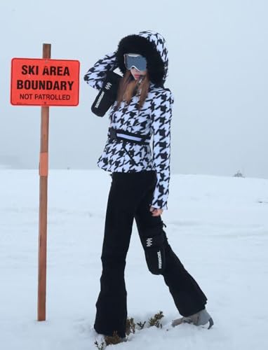 GSOU SNOW Womens Ski Pants Slim Fit Waterproof Insulated Snow Pants Flared Winter Outdoor Hiking Warm