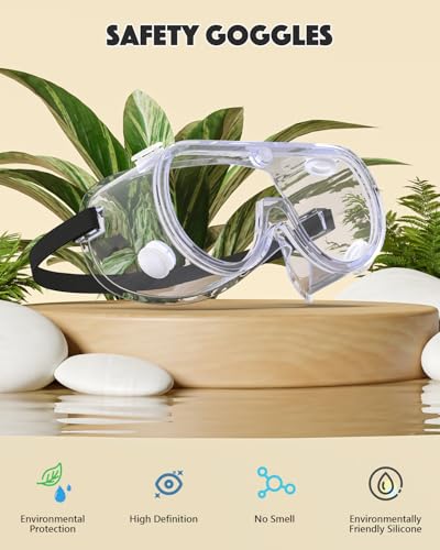 Qbily Anti-fog Safety Goggles,Adjustable Lab Goggles，Lightweight Science Goggles
