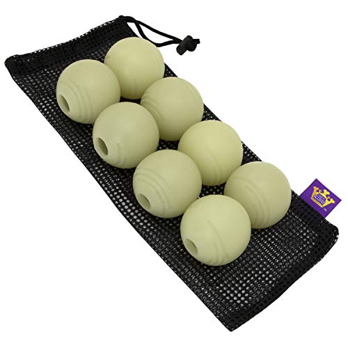 Chew King by Mammoth Glow-in-the-Dark Dog Fetch Balls (8-Pack), Lattice Rubber Balls for Night Play, High Bounce Fetch Toy...