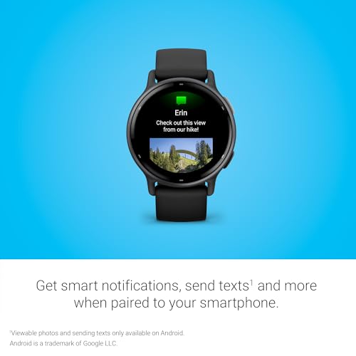Garmin Vívoactive 5, Health and Fitness GPS Smartwatch, AMOLED Display, Up to 11 Days of Battery, Slate Aluminum Bezel wit...