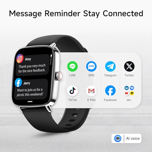 Smart Watch for Men Women, 1.85" HD Smartwatch Compatible iPhone/Samsung/Android (Answer/Make Calls), 100+ Sport Modes Fit...