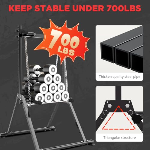 Tappio Folding Power Tower Dip Station Pull Up Bar, Multifunctional Pull Up Tower Adjustable Height, Triangular Structure ...
