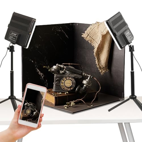 BYSTONE Upgrade Light Box Photography,Portable Photo Studio 16x16 inch Professional Shooting Tent Kit with 288pcs LED Ligh...