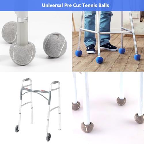 ZUJEAM Tennis Balls for Walkers, Pre Cut Walker Glide Balls for Chairs, Desks, Furniture Legs and Floor Protection, Heavy ...