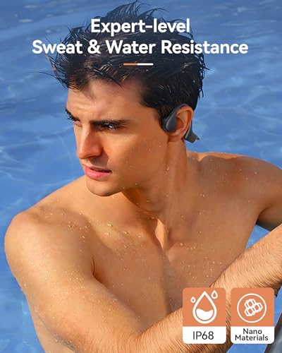 DEMICEA Open Ear Sport Headphones, Wireless Bone Conduction Earphones, Built-in 32GB MP3,with Mic, IP68, Sweat & Water Res...