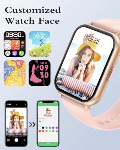 RUIMEN Smart Watches for Men Women (Answer/Make Calls, 2 Bands Included), 1.8" Smartwatch for iOS/Android Phones, Fitness ...