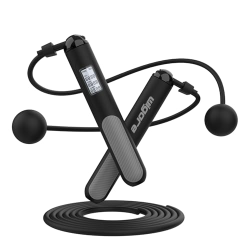 Jump Rope,Ropeless jump ropes weighted with counter for fitness,Home, Indoor or Outdoor exercise use,Workout,Crossfit,Gym,...