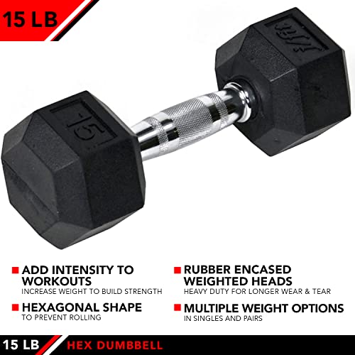 JFIT Rubber Hex Dumbbell