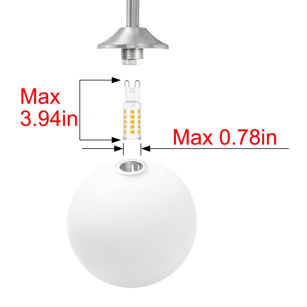 Modern Brushed Nickel 2-Lights Bathroom Vanity Lights, Bathroom Lighting Fixtures Over Mirror with Milk White Globe Glass Shade, Elagant Wall Sconces for Dressing Table Bedroom Living Room