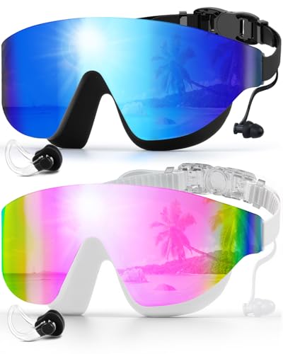 Zoomsnail Swim Goggles, Frameless Wide View Swimming Goggles, Anti-Fog Anti-UV No Leaking Pool Goggles for Men Women Adult