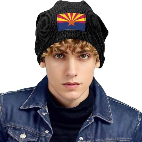 Arizona State Flag Print Lightweight Waffle Pullover Hat Men Women Winter Headwear Outdoor Camping Travel