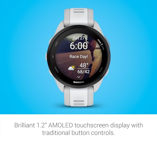 Garmin G010-N2863-31 Forerunner 165 Music Running Smartwatch, GPS, WiFi, Mist Gray/Whitestone - Certified Refurbished