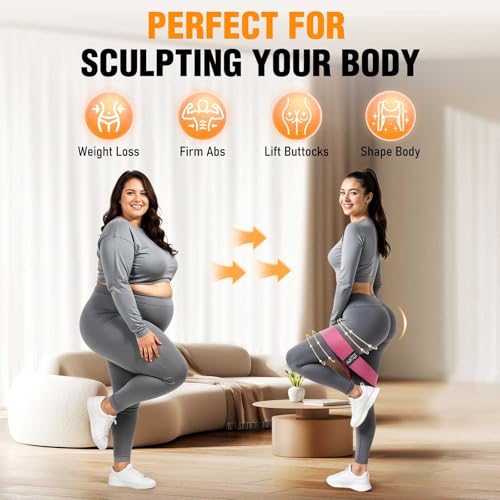 Fabric Resistance Bands for Working Out - Exercise Bands for Women and Men, Booty Bands for Legs and Glute, Yoga, Pilates,...