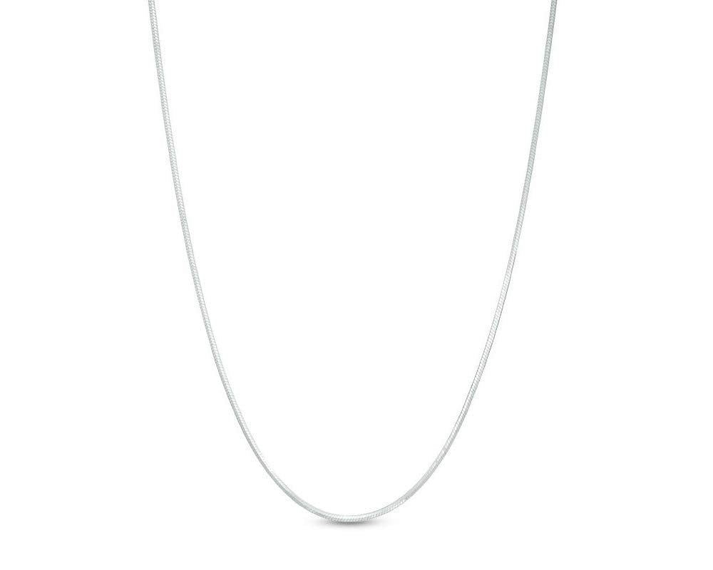 ARGENTO REALE 1MM- 2MM Sterling Silver Round Snake Chain Necklace- Solid Sterling Silver Italian Chain For Pendants, Flexible 92