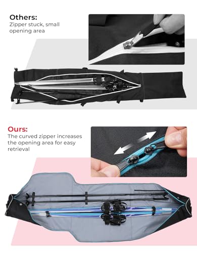 KEMIMOTO Ski Bag and Boot Bag Combo, Snowboard Bag Padded Ski Bags for Air Travel, Snow Ski Bags Fit Skis Up to 200cm, Ski...