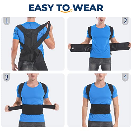 DIANMEI Back Brace Posture Corrector for Women and Men, Back Braces for Upper and Lower Back Pain Relief, Adjustable and F...