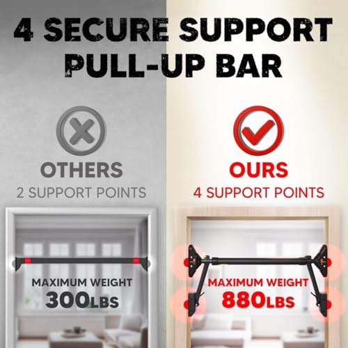 Pull Up Bar/Chin up bar Upper Body Workout Bar, Super load-bearing: Dual Security Locking, Two-way Support Fitness Strengt...
