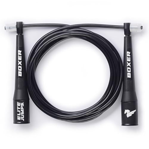Elite Jumps Boxer 3.0 Jump Rope – Professional Boxing Workout Equipment | Tangle-Free PVC Skipping Rope with Smooth Action...