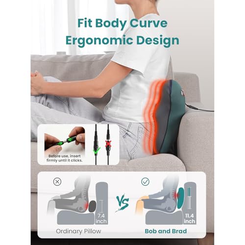 BOB AND BRAD Back Massager with Heat FSA Eligible/HSA Eligible, EZBack Corded Back Massager for Pain Relief Deep Tissue, S...