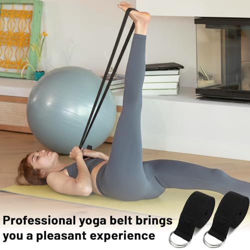 10 Pcs Yoga Strap for Stretching Bulk 6ft Exercise Stretch Band with Metal D Ring Adjustable Pilates Non Elastic Yoga Stre...