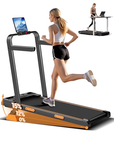 3 in 1 Walking Pad Treadmill with 16% Incline, Folding Treadmill with Handle Bar, Portable Treadmills for Home Small, 330 ...