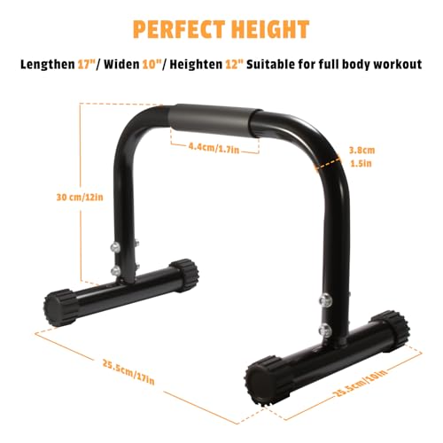 AmazeFan Parallettes Bars, High Steel Push Up Bar Strength Training For Handstands, Calisthenics Bars & Dip Bars, Calisthe...