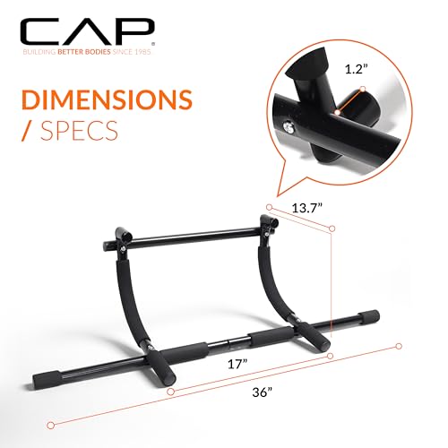 CAP Barbell Xtreme Doorway Pull-Up Bar | Portable Door Frame Chin-Up & Push-Up Bar for Home Gym | 300 lb Capacity Calisthe...