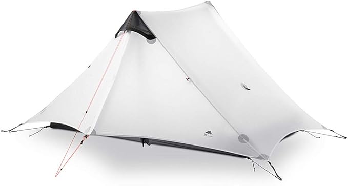 3F UL GEAR Lanshan 2 Person Tent Hiking Ultralight Camping Tent Professional 15D Silnylon Rodless Trekking Pole Tent Water...
