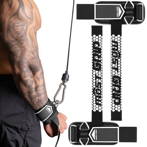 MOST GRIP Drip Glue Non-Slip Wrist Straps for Weightlifting, 2-in-1 Lifting Straps with D Rings for Cable Machine Workout,...