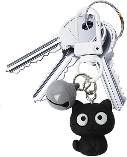 Stylish Cat Pendant Keychain - Black Kitten Charm Key Ring for Keys, Handbags, and Backpacks - 6x3 cm Keychain for Women - Cat-Themed Accessory for Bags, Couples Gift, Girls' Purse Charm