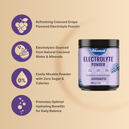NatureBell Electrolytes Powder No Sugar, 500g (76 Servings) | Keto Fast Hydration Powder, Carnivore-Friendly Electrolyte –...