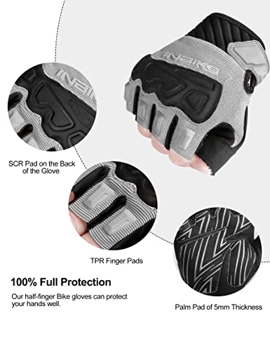 INBIKE Fingerless Cycling Gloves Breathable Protective for Road Mountain Bike MTB Riding