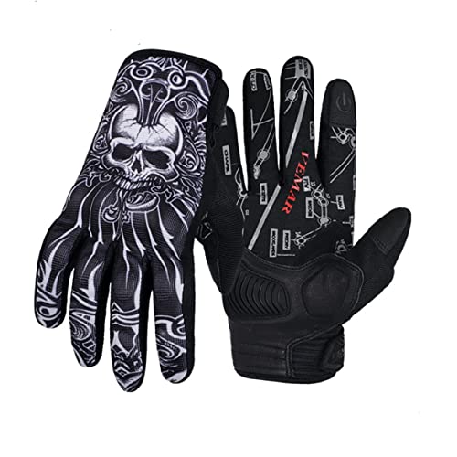EXCEREY Skull Ghost Touchscreen Compatible Riding MTB Bike Gloves for Running Climbing Riding Biking Outdoor Sports, Gift ...