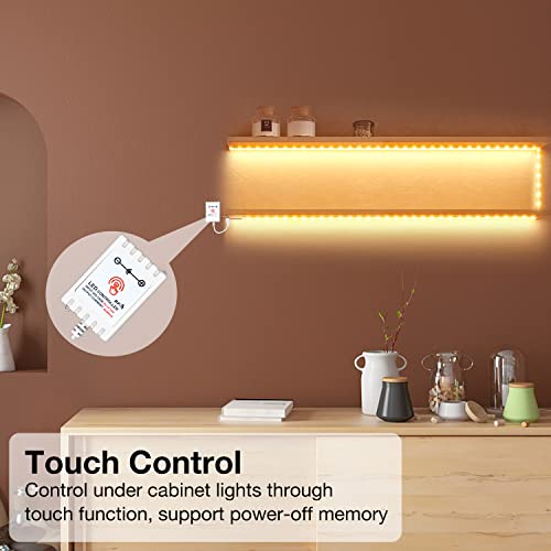 DAYBETTER Under Cabinet Lights, 6 PCS Under Cabinet Lighting with Remote, Dimmable LED Strip Lights for Bedroom, LED Light...