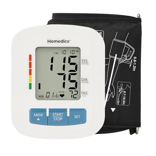 Homedics Upper Arm 300 Series Blood Pressure Monitor, Easy One-Touch Operation, Irregular Heartbeat Detector, Accurate Res...