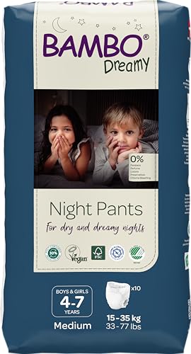 Bambo Nature Premium Dreamy Night Pants, Pull Up Pants, Eco-Labeled Night Time Diapers, Secure, Comfortable, Skin Friendly...