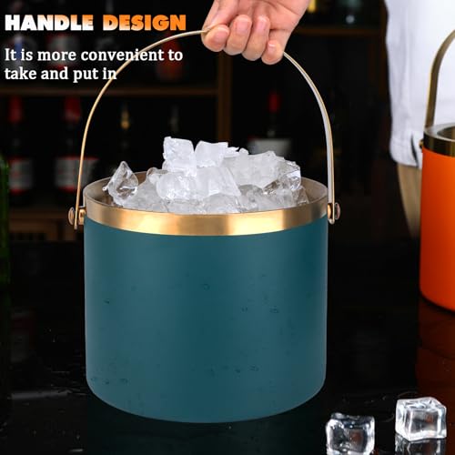 Ice Bucket, 3L Double-Wall Stainless Steel Insulated Ice Bucket With Lid and Ice-Tong, Ice-Buckets for Parties Home Bar, C...