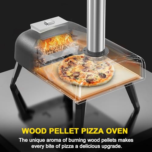 aidpiza Pizza Oven Outdoor 12" Wood Fired Pizza Ovens Pellet Pizza Stove for outside, Portable Stainless Steel Pizza Oven ...
