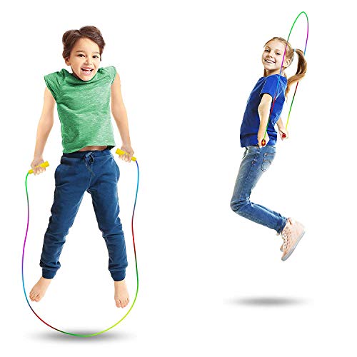 Forsun 16 Pack 7.5ft Rainbow Jump Rope Set| Vibrant Jumping Ropes| Durable Nylon Skipping Ropes |Great Birthday Party Favo...