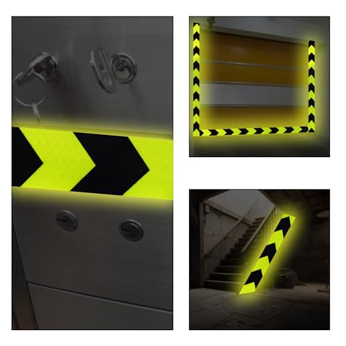 SWRT 2 Inch X 160 FT Reflective Tape Outdoor Waterproof Black & Green Reflective Tape Heavy Duty Strong Adhesive Hazard Caution Safety Warning Tape Reflector Conspicuity Tape for Trailer