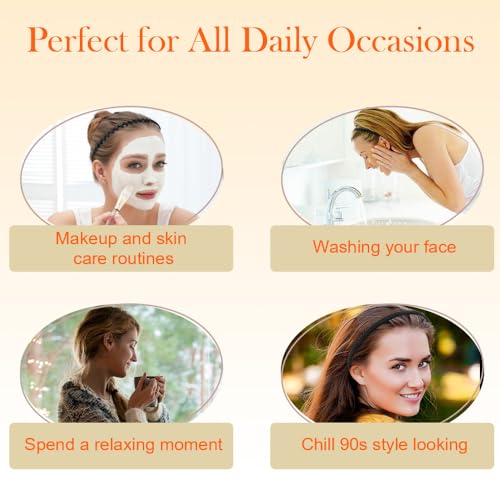 AHONEY 8 Pack Black Headbands for Women Mens Zig Zag Headbands with Teeth Non Slip Hairbands for Women's Fashion Hair Acce...