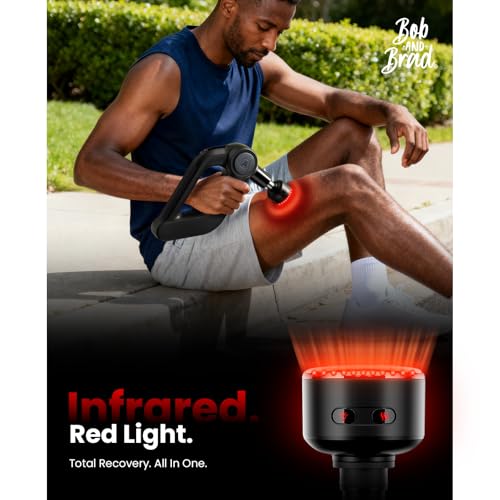 BOB AND BRAD T2 Max Massage Gun and D5 Ultra Massage Gun with Red Light Infrared Heat Head