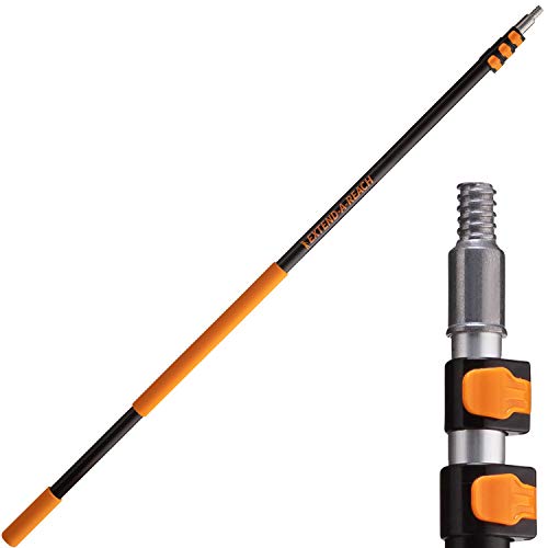 4-12 ft Long Telescopic Extension Pole // Multi-Purpose Extendable Pole with Universal Twist-on Metal Tip // Lightweight a...