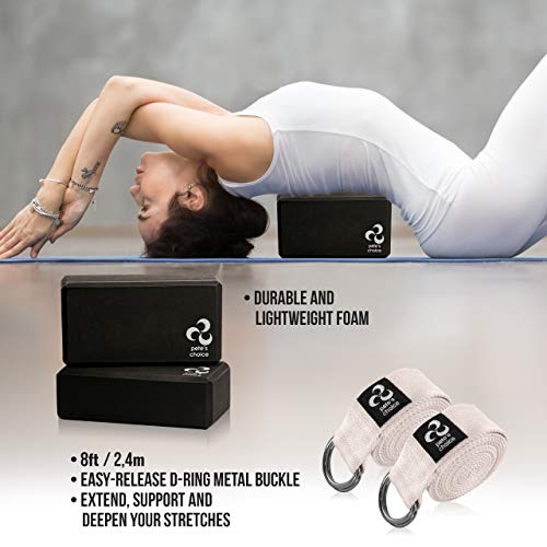 2-PACK or 5-PACK Yoga Exercise Adjustable Straps 8Ft | BONUS eBook | with Durable D-Ring For Pilates & Gym Workouts | Hold...