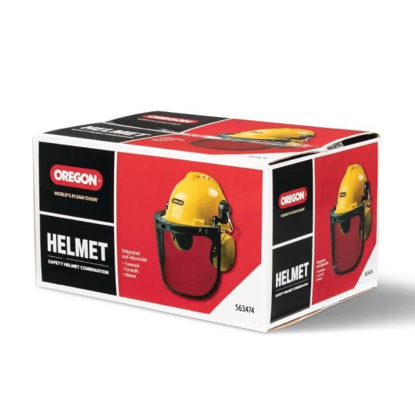 Oregon Chainsaw Safety Protective Helmet with Visor Combo Set, Yellow