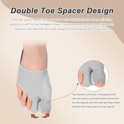 2Pcs Bunion Corrector/Splint/Brace for Women & Men, Big Toe Straightener/Separators for Hallux Valgus Pain Relief & Correc...
