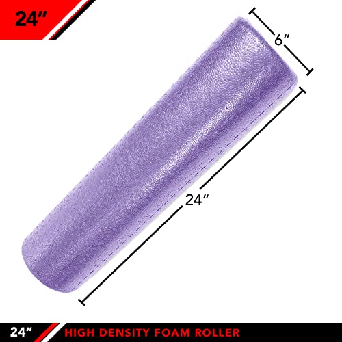 JFIT High Density Foam Roller, Solid Purple, 24-Inch