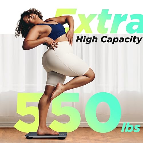 550lb Bathroom Digital Scale for Body Weight with Ultra-Wide Platform and Large LCD Display, Accurate High Precision Scale...