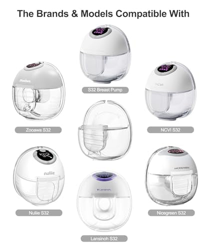 Wearable Breast Pump Replacement Parts Compatible with S32 Wearable Breast Pump, Include Duckbill Valve, Silicone Diaphrag...