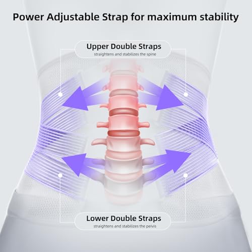 FREETOO Back Brace for Lower Back Pain Women with Bionic Support System, Adjustable Knitted Lumbar Support Belt, Breathabl...